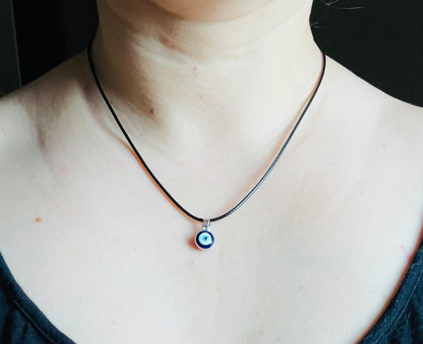 Enamel Evil Eye Necklace