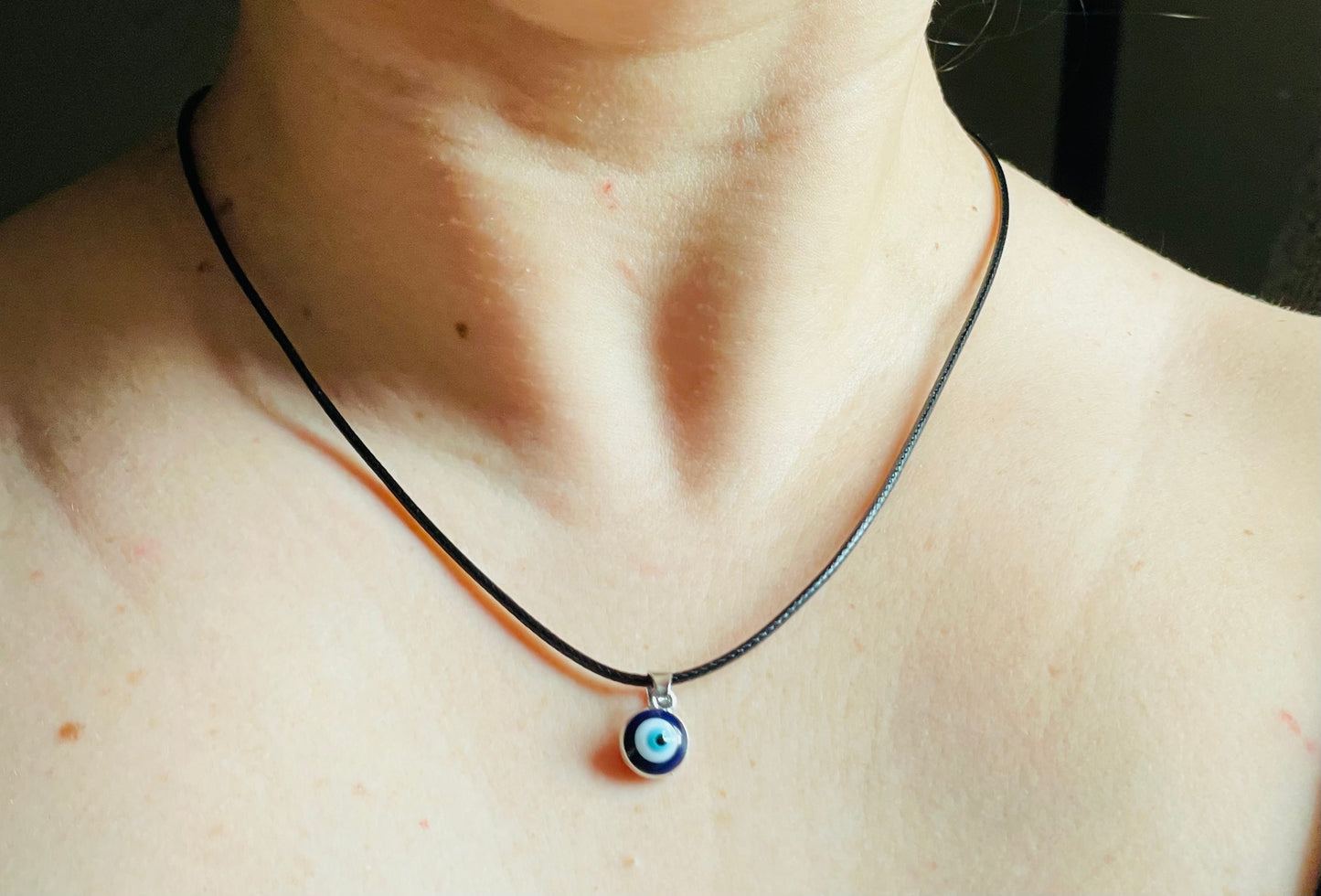 Enamel Evil Eye Necklace