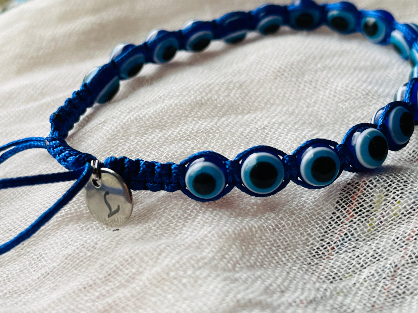 Men's Beaded Evil Eye Slider Bracelet