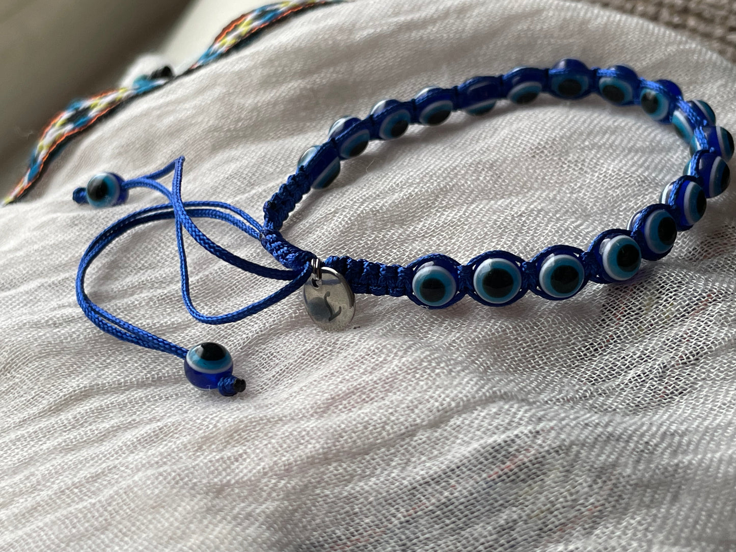 Men's Beaded Evil Eye Slider Bracelet