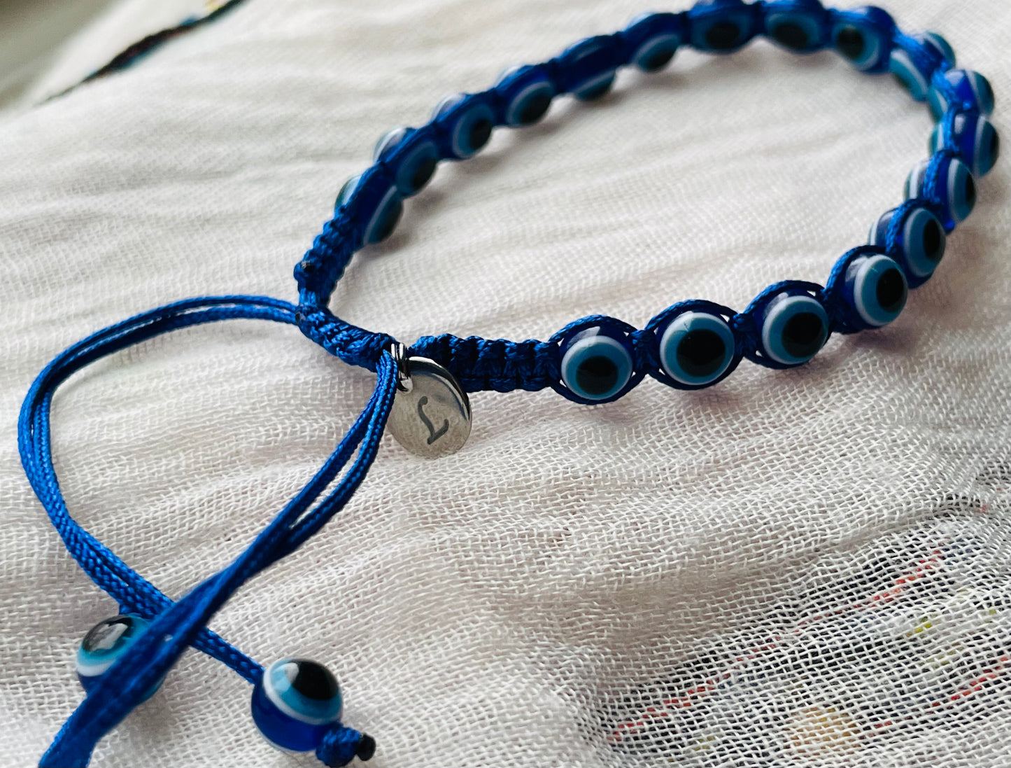 Men's Beaded Evil Eye Slider Bracelet