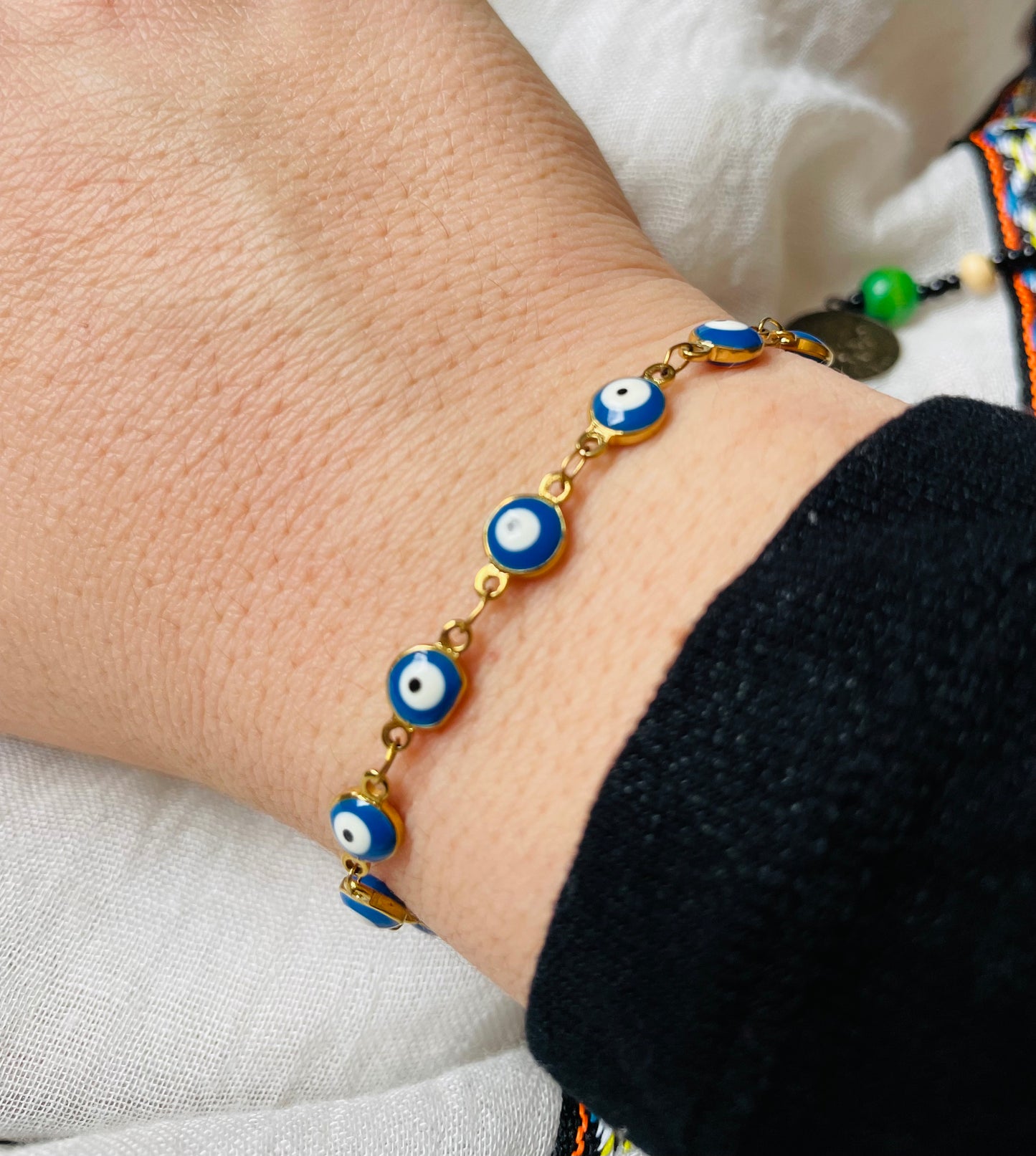 Stainless Steel Evil Eye Bracelet