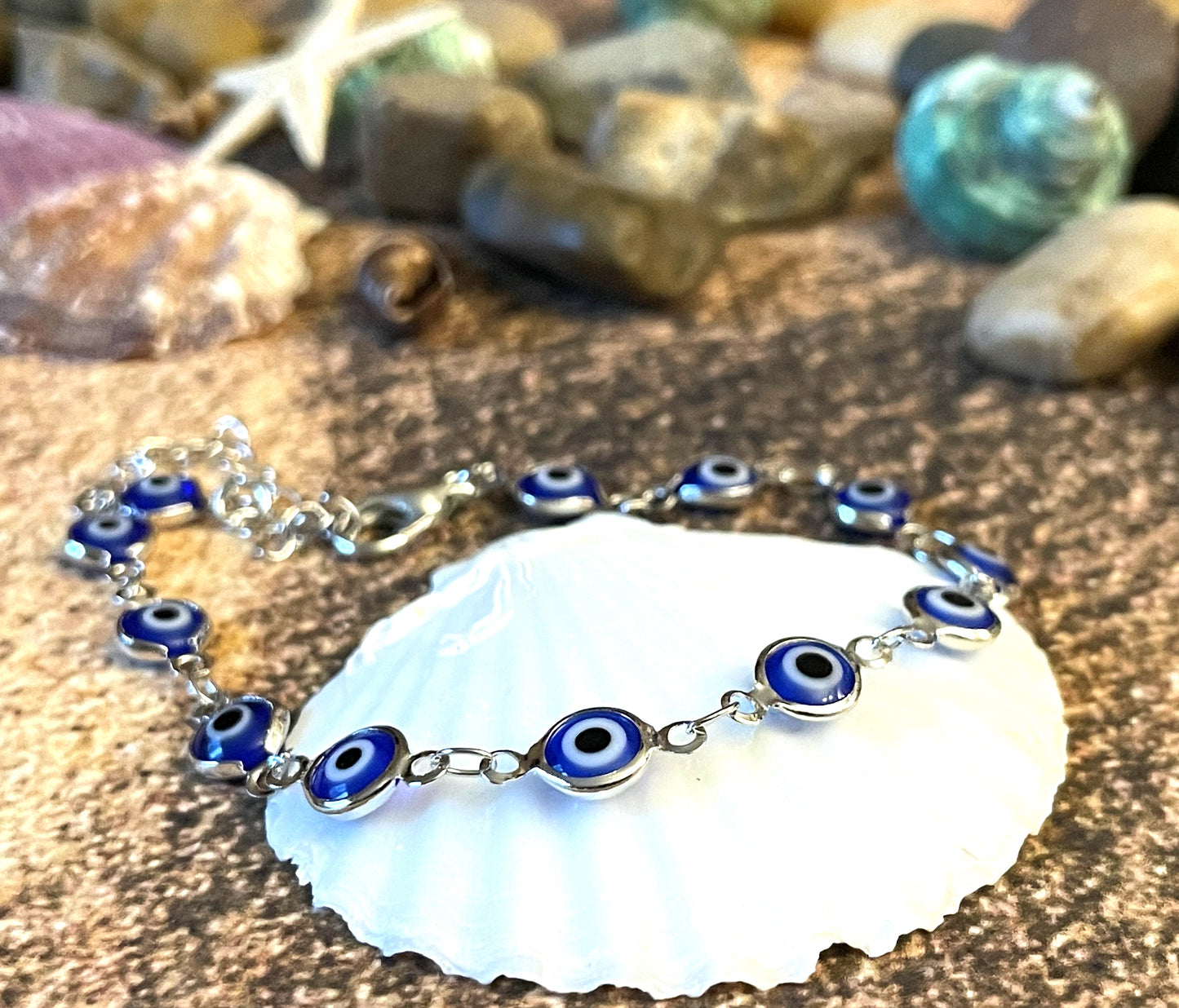 Glass Beaded Evil Eye Bracelet