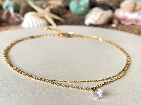 Layered Diamond Anklet