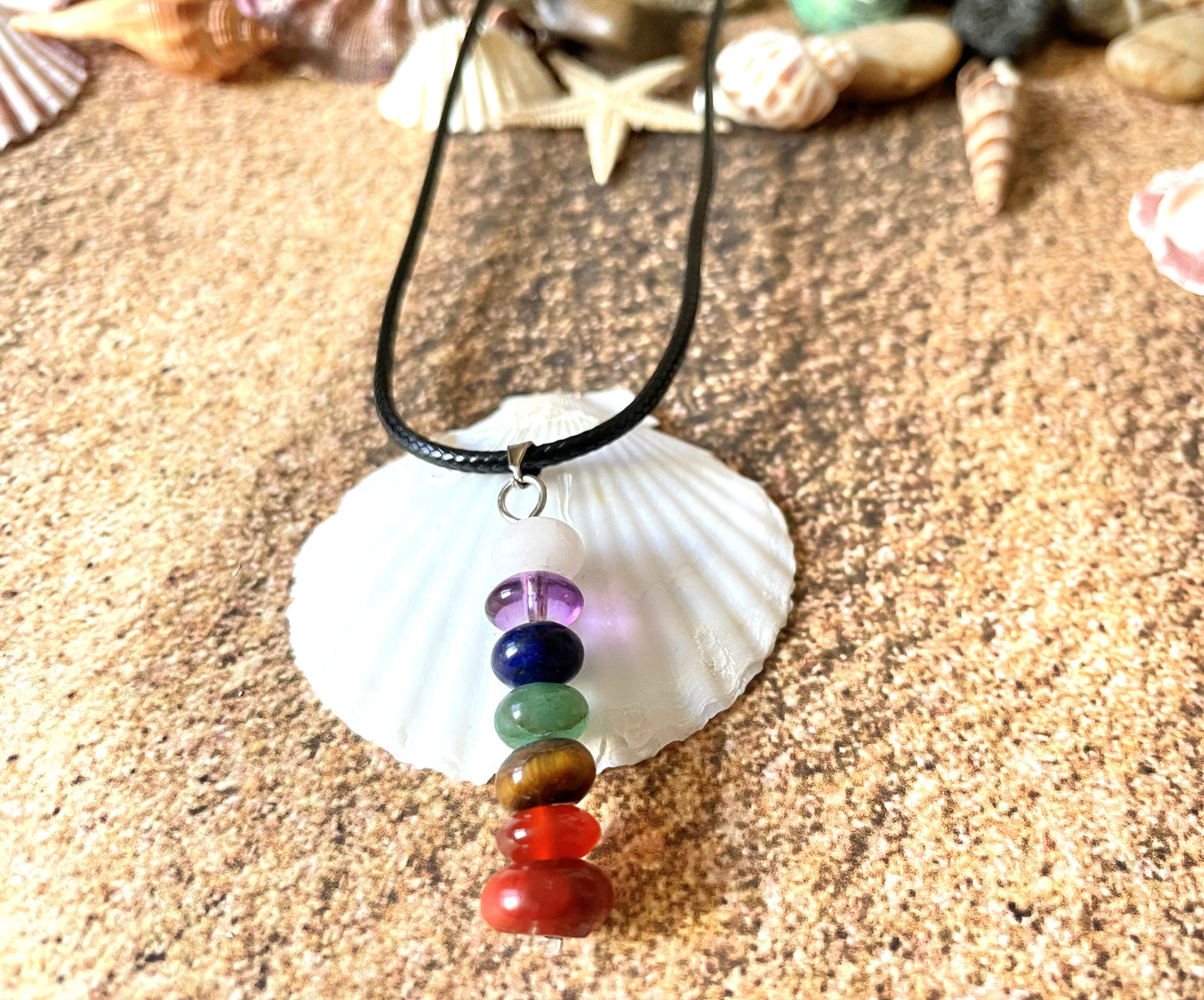 Chakra Stacked Stones Necklace