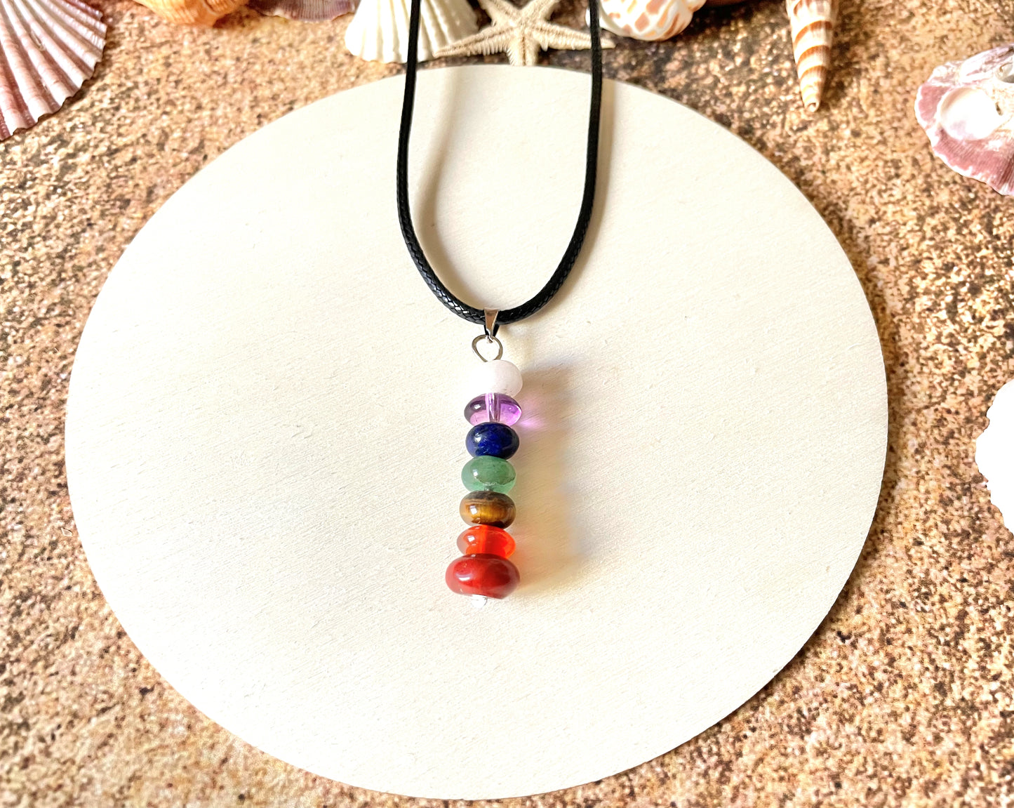 Chakra Stacked Stones Necklace