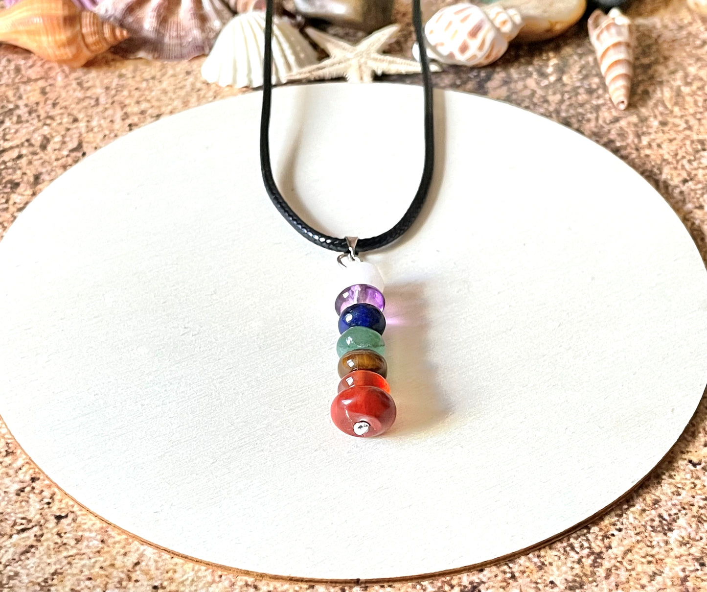 Chakra Stacked Stones Necklace