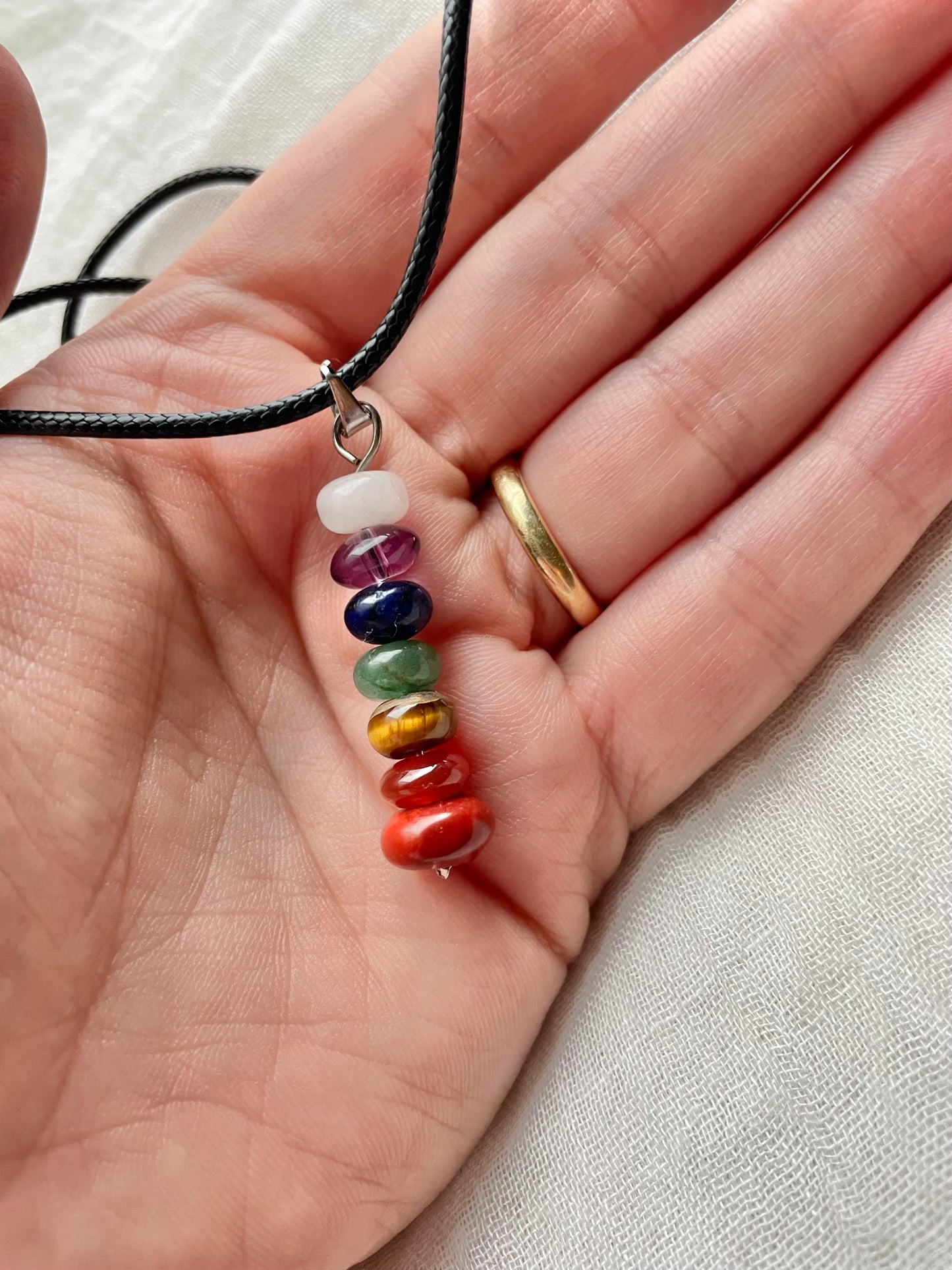 Chakra Stacked Stones Necklace