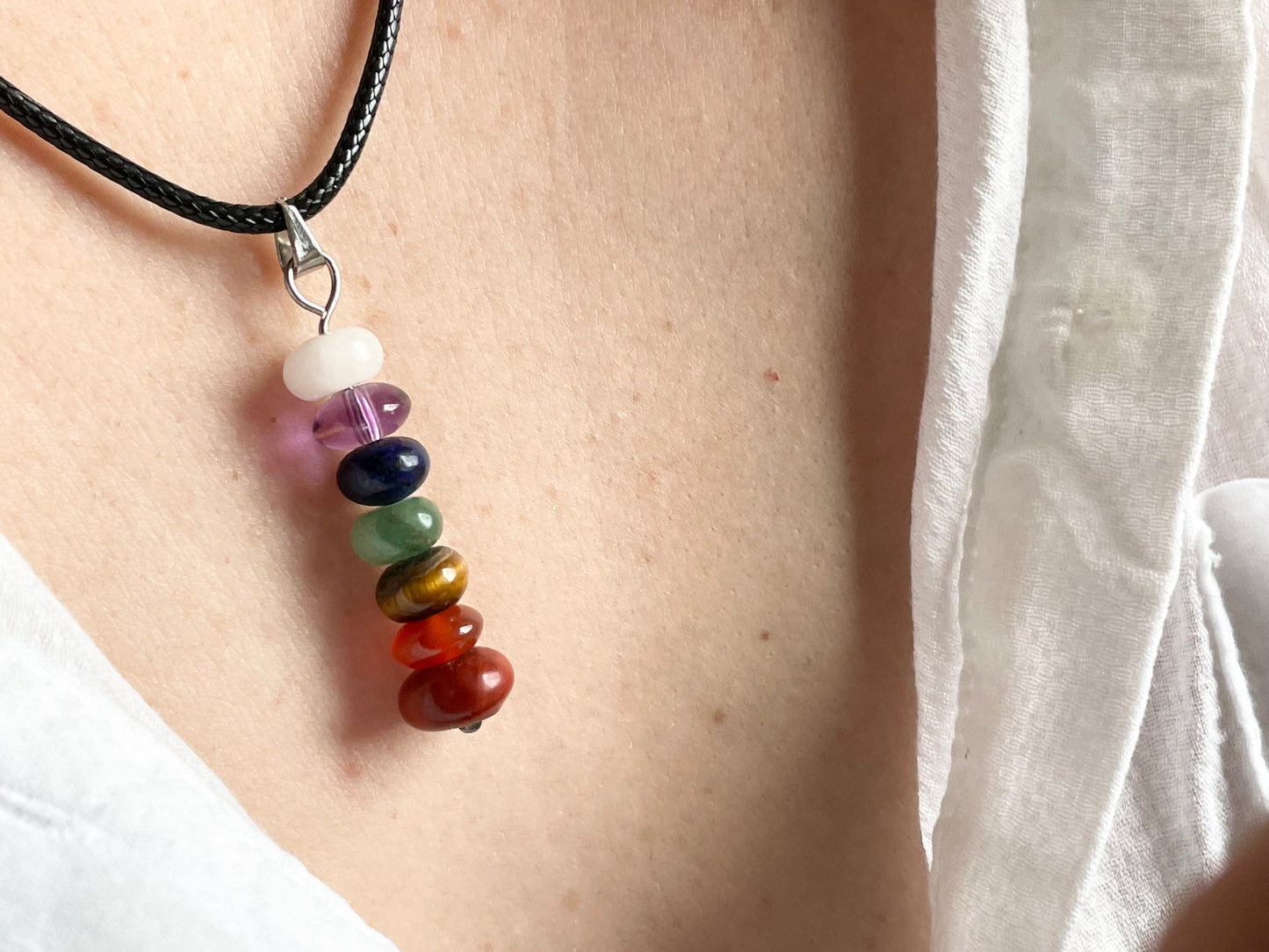 Chakra Stacked Stones Necklace