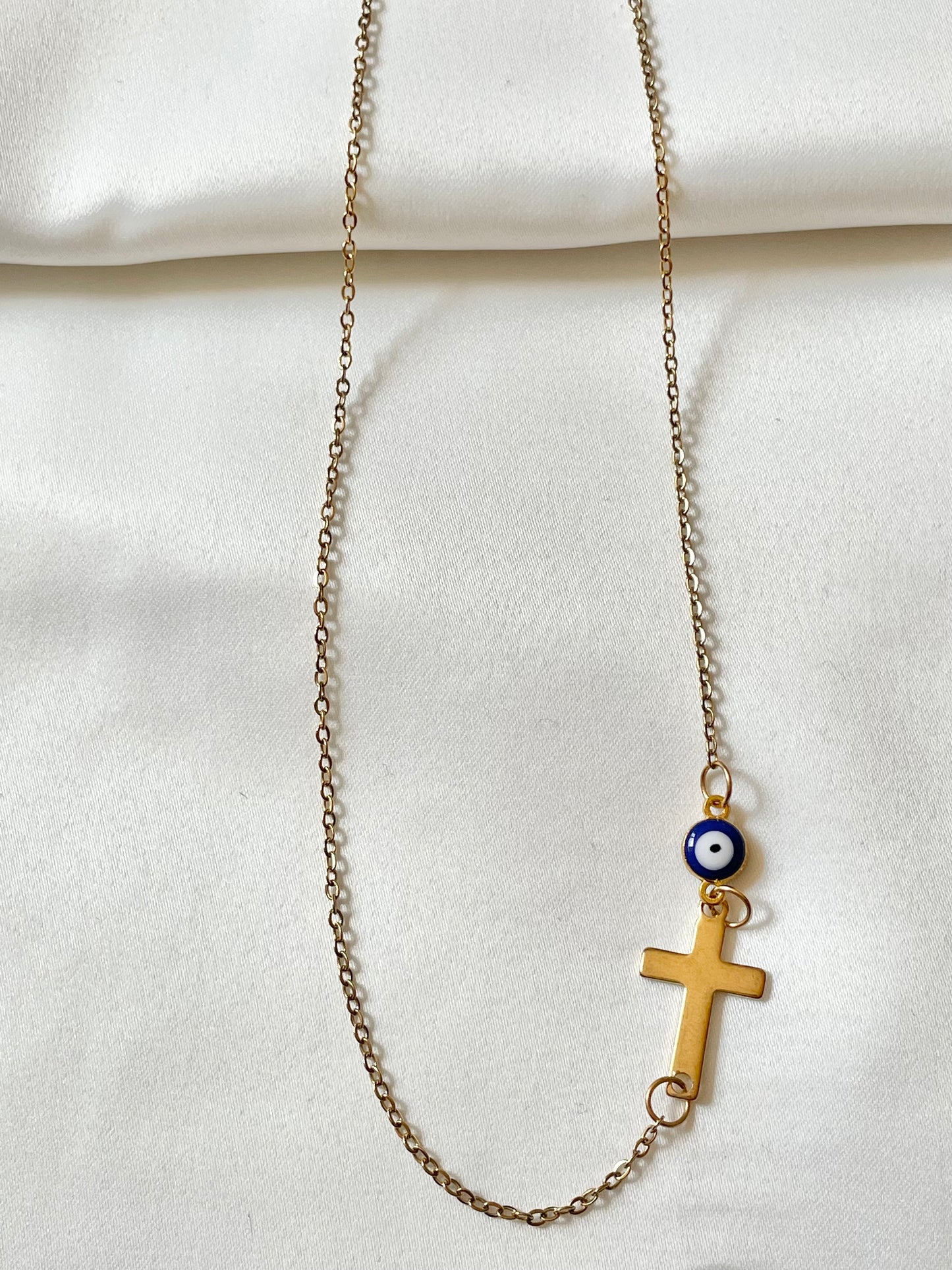 Evil Eye Cross Necklace