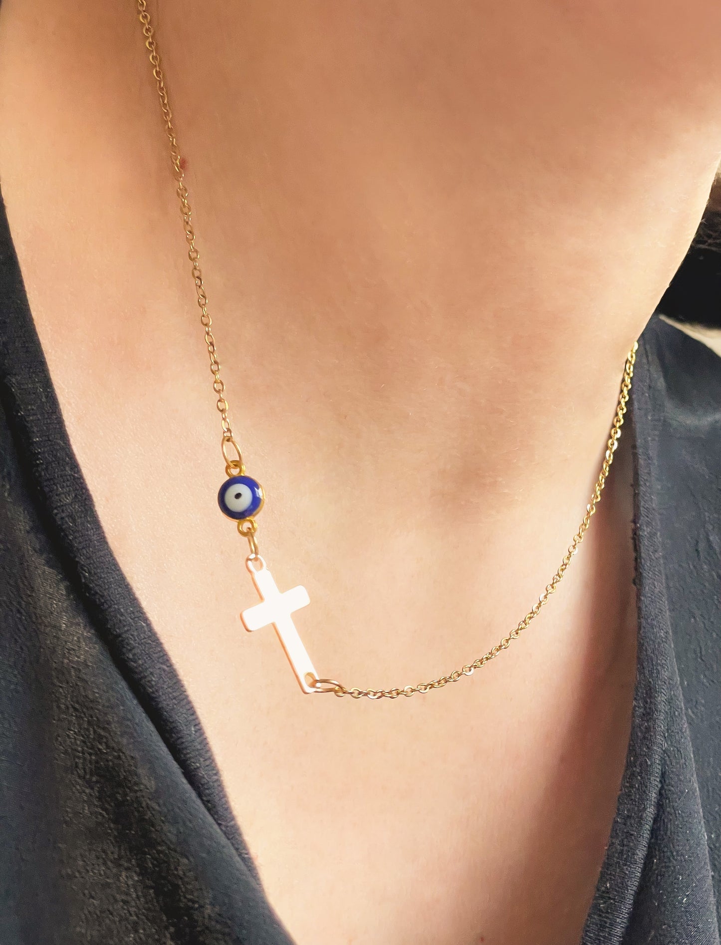 Evil Eye Cross Necklace