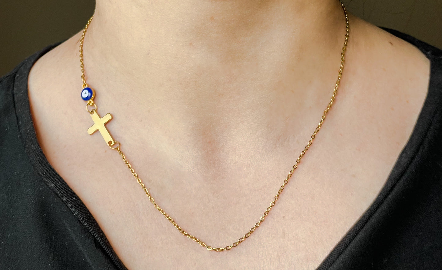 Evil Eye Cross Necklace