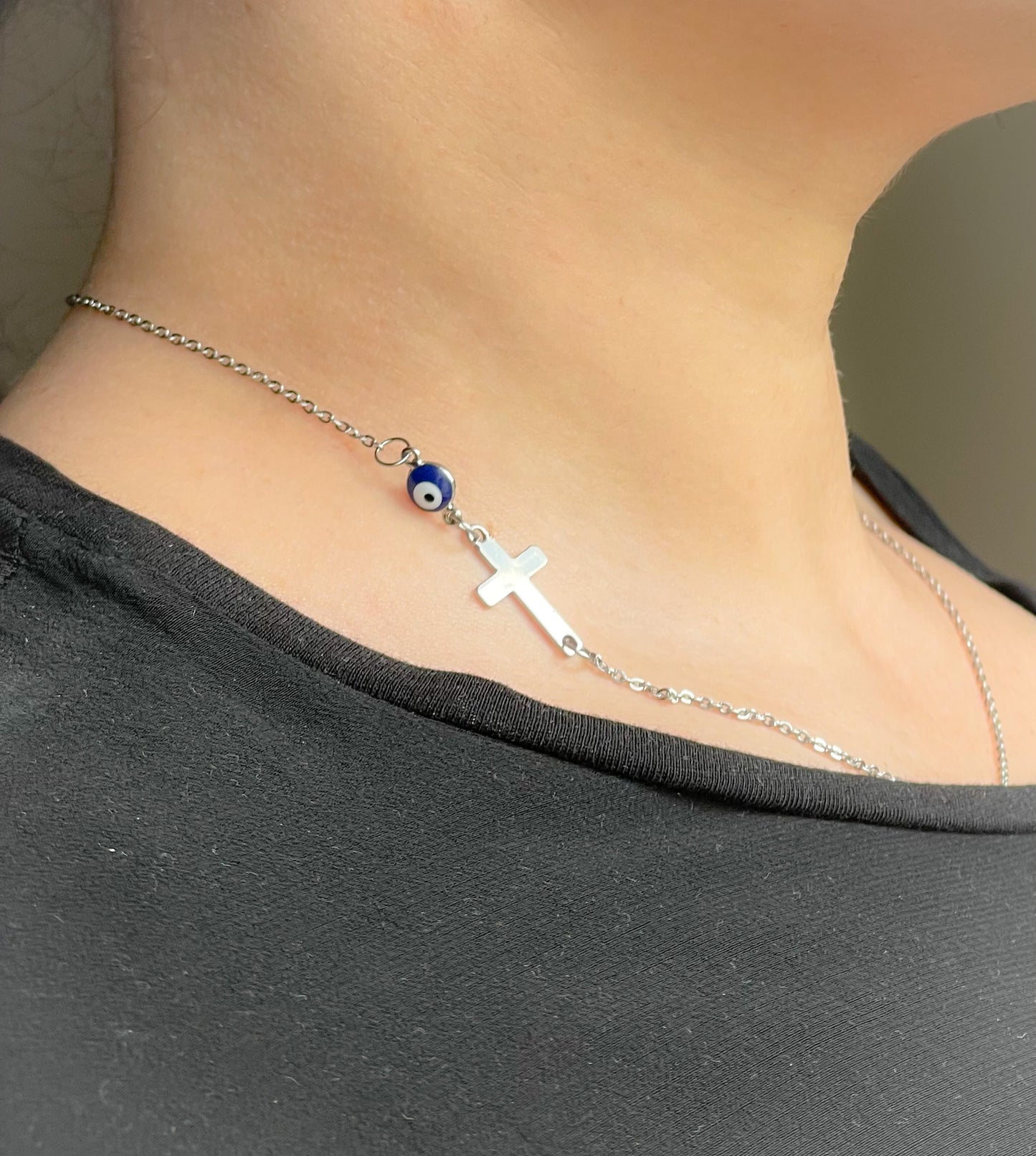 Evil Eye Cross Necklace