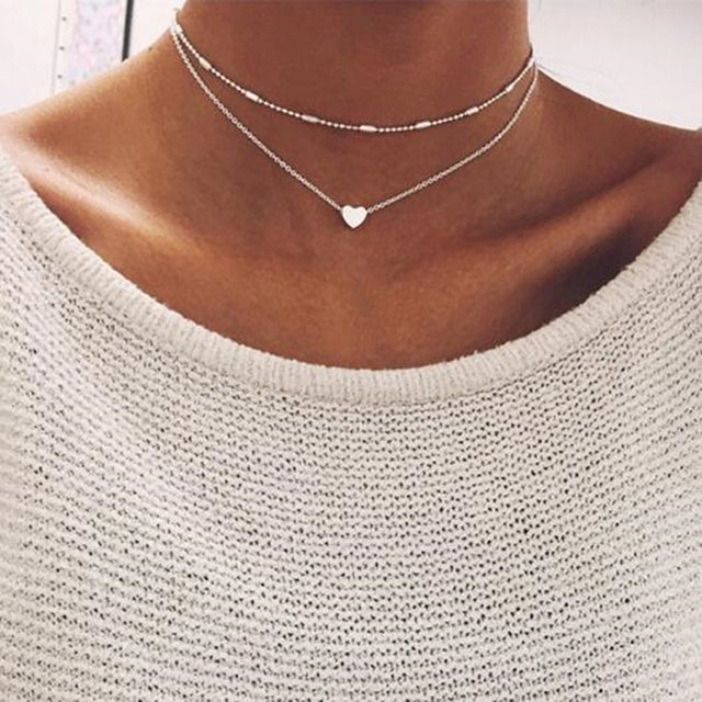 Layered Heart Choker