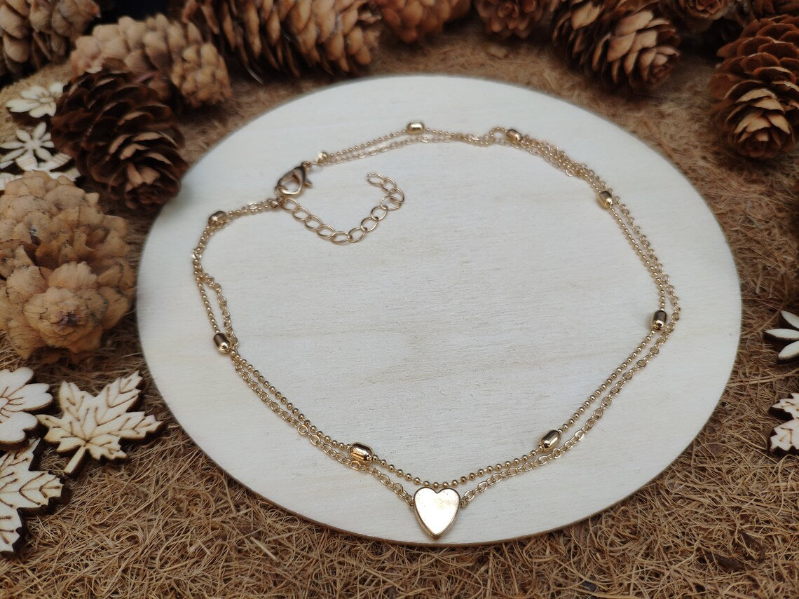 Layered Heart Choker