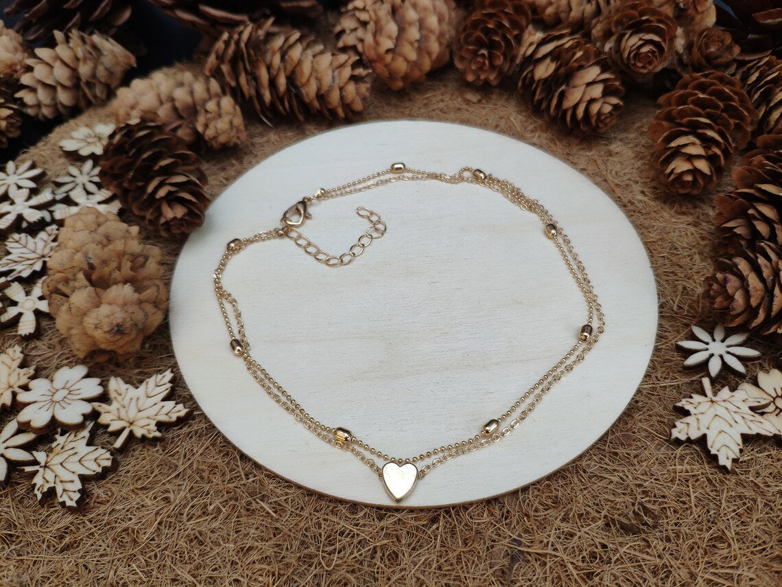 Layered Heart Choker