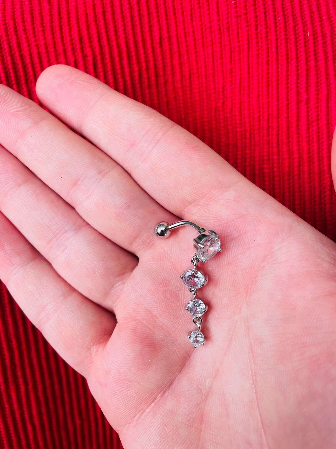 Diamond Dangle Belly Ring