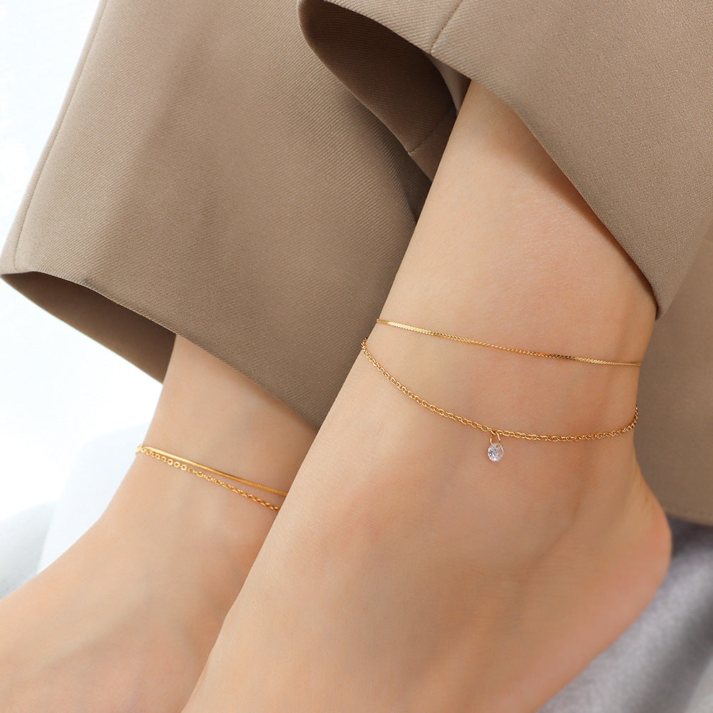 Layered Diamond Anklet